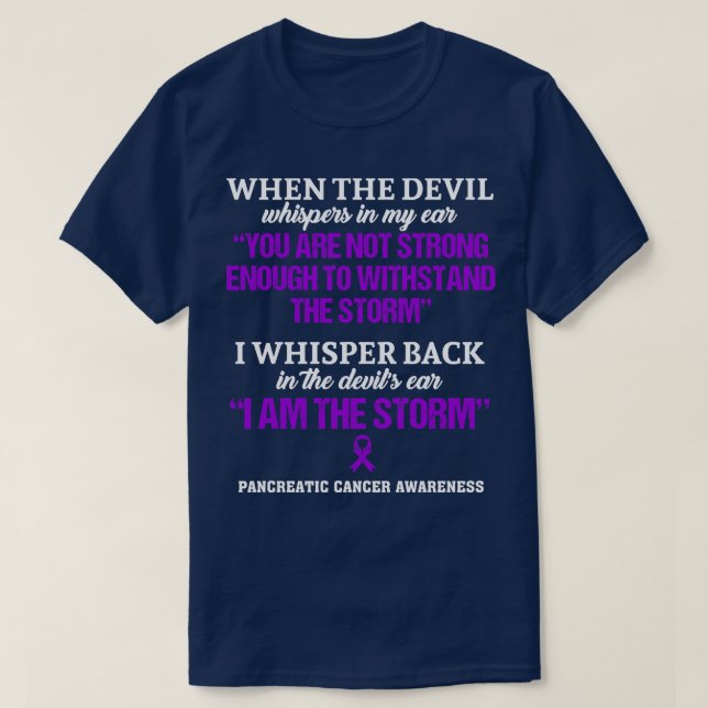 T-shirt Sensibilisation au cancer du pancréas Je suis la t (Design devant)