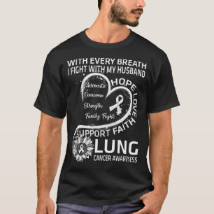T-shirt Sensibilisation au cancer du poumon Cadeau Mari Ca