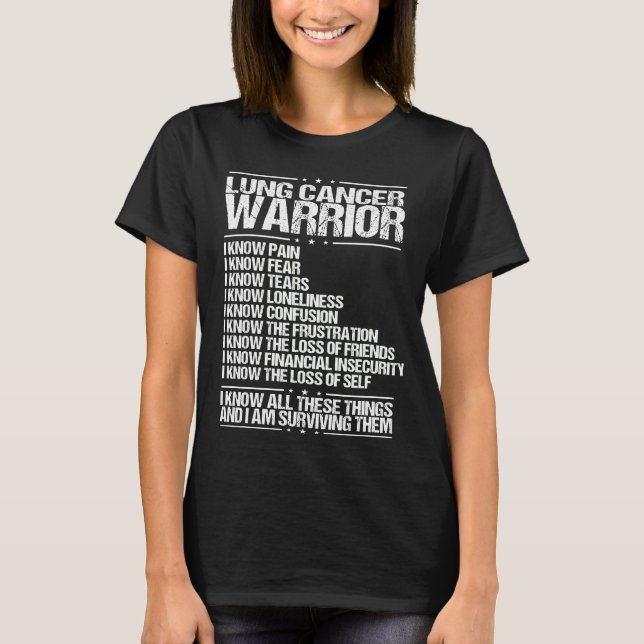 T-shirt Sensibilisation au cancer du poumon Je connais Sur (Devant)