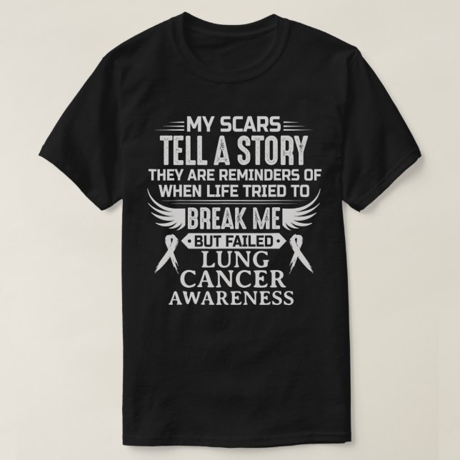 T-shirt Sensibilisation au cancer du poumon Survivant Whit (Design devant)