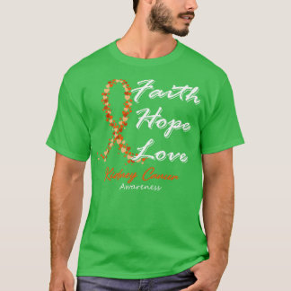 T-shirt Sensibilisation au cancer du rein Foi Espoir Amour