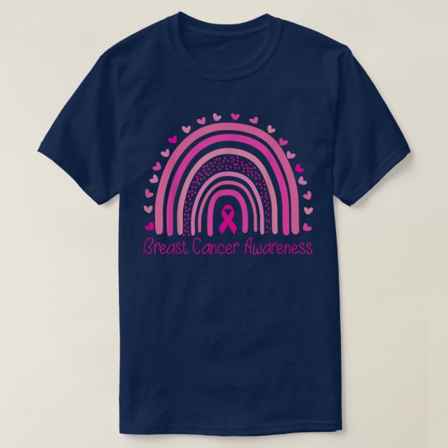 T-shirt Sensibilisation au cancer du sein Arc-en-ciel En O (Design devant)
