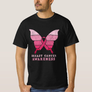 T-shirt Sensibilisation au cancer du sein Bouton rose Bout