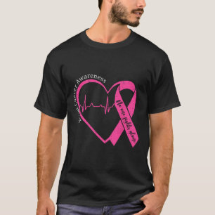 T-shirt Sensibilisation au cancer du sein Coeur Pink Ribbo