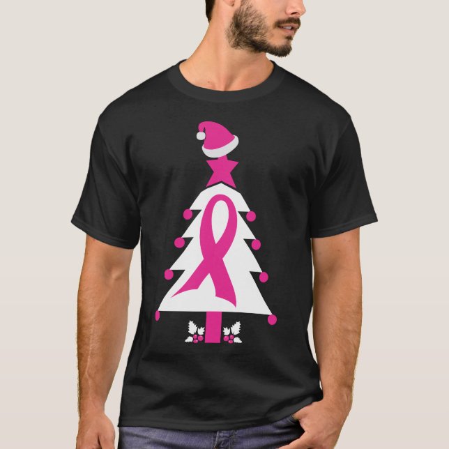 T-shirt Sensibilisation au cancer du sein de Noël (Devant)
