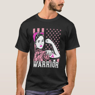 T-shirt Sensibilisation au cancer du sein Drapeau américa
