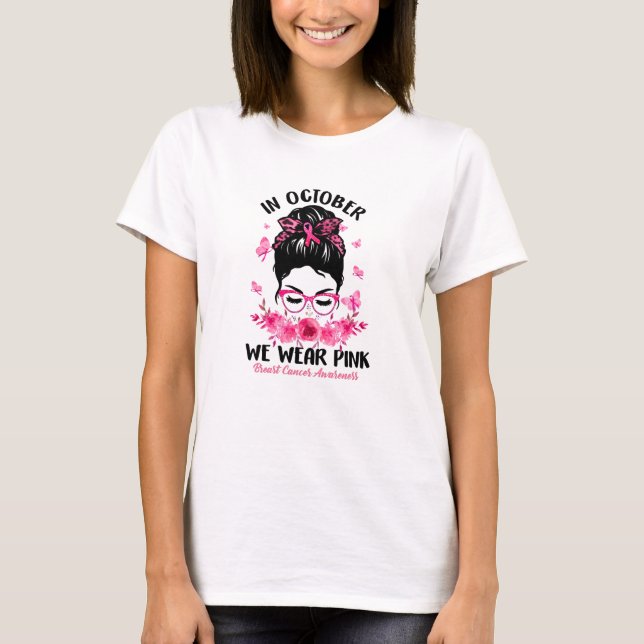 T-shirt Sensibilisation au cancer du sein | En Octobre Nou (Devant)