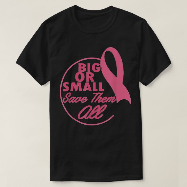 T-shirt Sensibilisation au cancer du sein Gros ou petits É (Design devant)