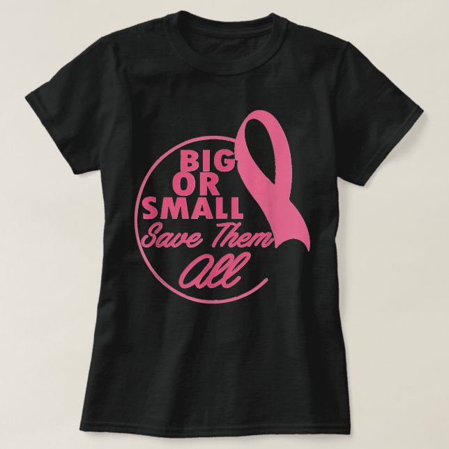 T-shirt Sensibilisation au cancer du sein Gros ou petits É (Design devant)