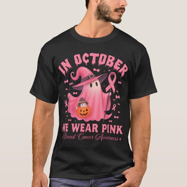 T-shirt Sensibilisation au cancer du sein Halloween En Oct (Devant)