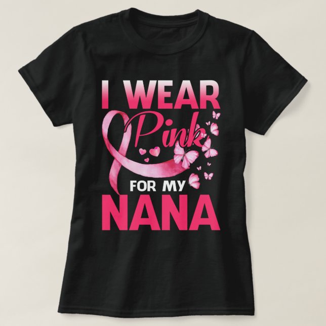 T-shirt Sensibilisation au cancer du sein Je porte le rose (Design devant)