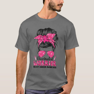 T-shirt Sensibilisation au cancer du sein Messy Bun Warrio