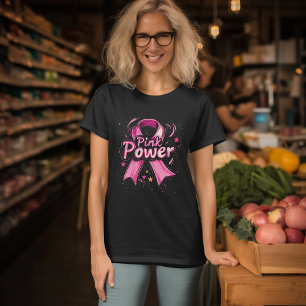 T-shirt Sensibilisation au cancer du sein Pink Power