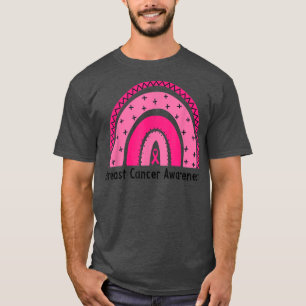 T-shirt Sensibilisation au cancer du sein Pink Rainbow Rib