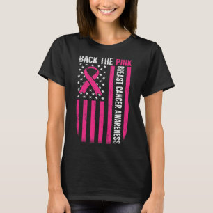 T-shirt Sensibilisation au cancer du sein rose Drapeau amé