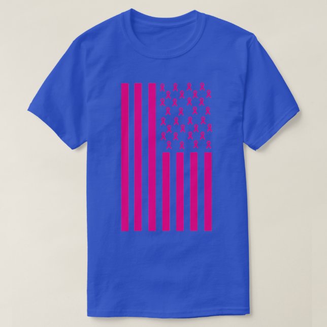 T-shirt Sensibilisation au cancer du sein Ruban rose drape (Design devant)