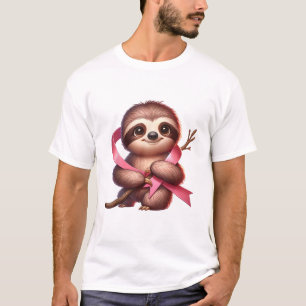 T-shirt Sensibilisation au cancer du sein Sloth mignon Rub