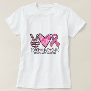 T-shirt Sensibilisation au cancer Paix Aimer Cure