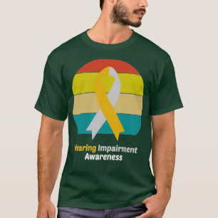 T-shirt Sensibilisation Au Déficience Auditive Avec Argent