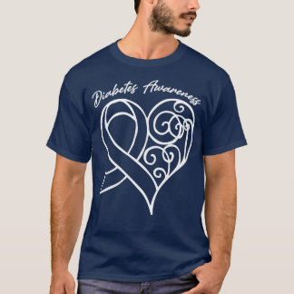 T-shirt Sensibilisation au diabète Coeur Ruban Cadeau Vale
