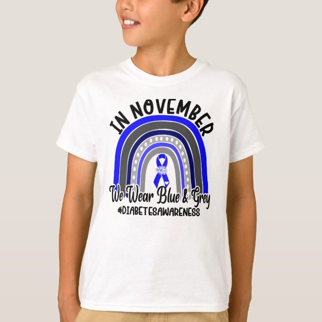 T-shirt Sensibilisation au diabète Nous portons le bleu et (Devant)