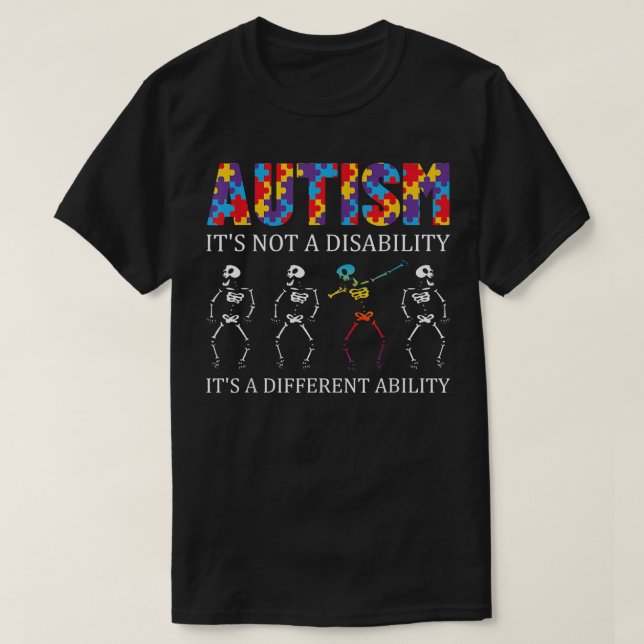 T-shirt Sensibilisation au handicap Drôle Dabbing Squelett (Design devant)