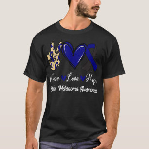 T-shirt Sensibilisation au mélanome oculaire Paix Amour Es