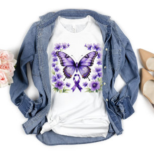 T-shirt Sensibilisation au ruban pourpre Alzheimer, cancer