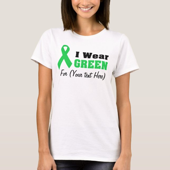 T-shirt Sensibilisation au ruban vert personnalisé (Devant)