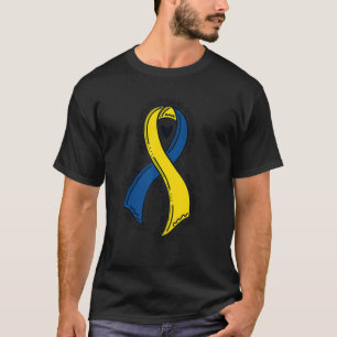 T-shirt Sensibilisation au syndrome de duo bleu et jaune H