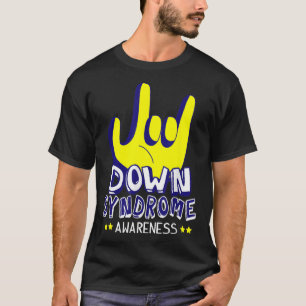 T-shirt Sensibilisation au syndrome Je t'aime Signe main v