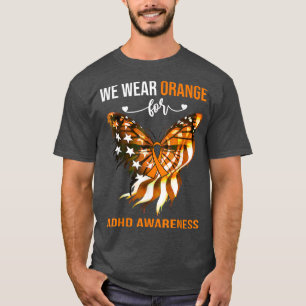 T-shirt Sensibilisation au TDAH 4 juillet Papillon orange