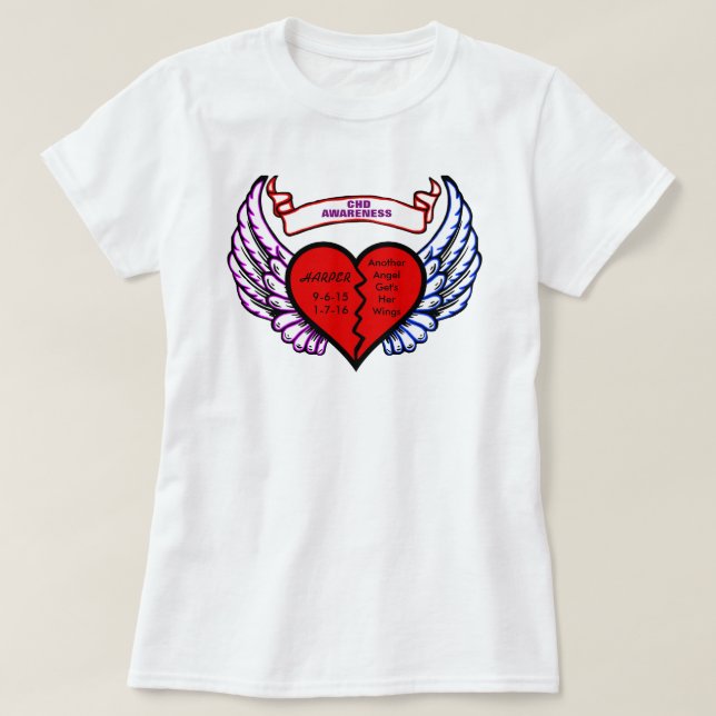 T-shirt Sensibilisation aux déficiences cardiaques congéni (Design devant)