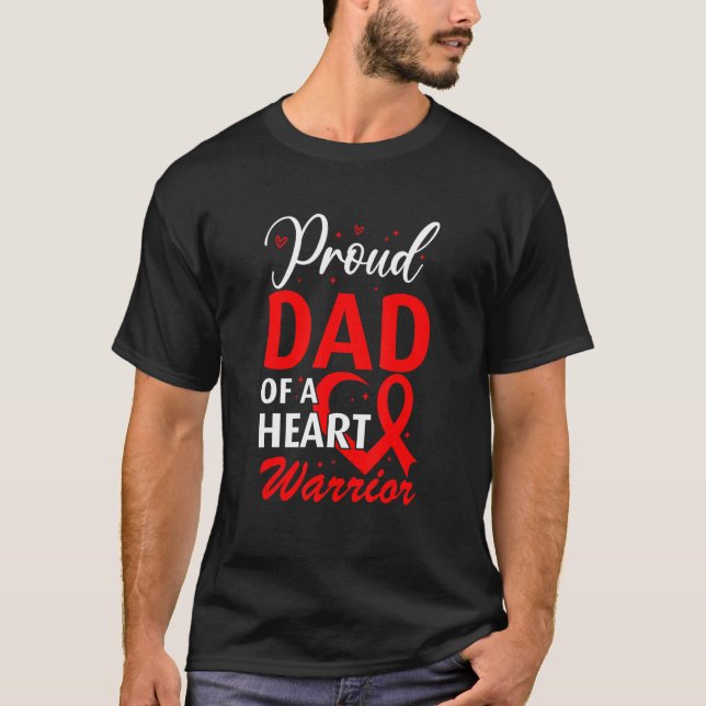 T-shirt Sensibilisation aux maladies cardiaques Fière Papa (Devant)