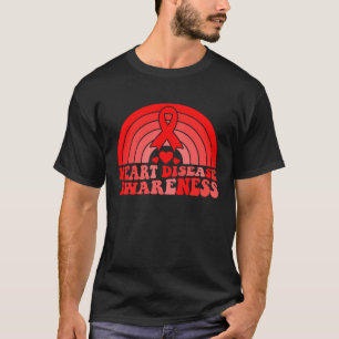 T-shirt Sensibilisation aux maladies cardiaques Ruban roug