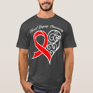 T-shirt Sensibilisation aux maladies du coeur Ruban du coe