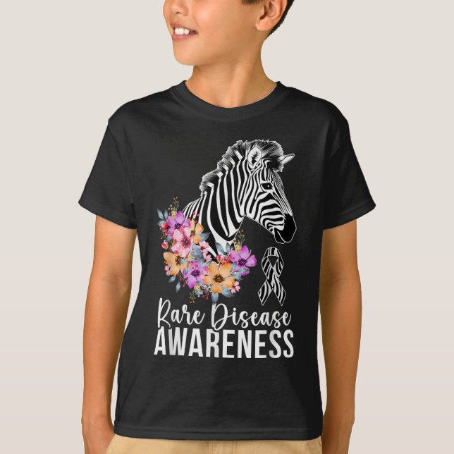 T-shirt Sensibilisation aux maladies rares Zèbre Maladie r (Devant)