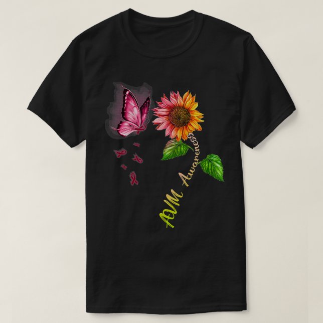 T-shirt Sensibilisation aux MVA de tournesol papillon (Design devant)