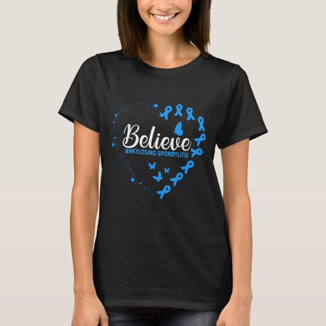 T-shirt Sensibilisation aux Spondylitis de l'Ankylote Bleu (Devant)