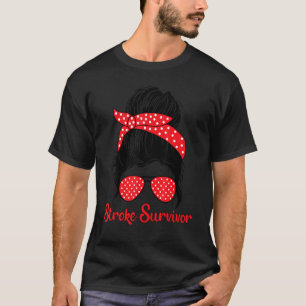 T-shirt Sensibilisation des survivants d'AVC Ruban rouge P