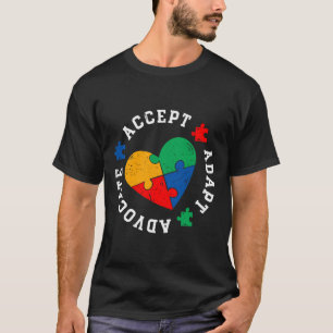 T-shirt Sensibilisation sur l'autisme Accepter Adapt Advoc