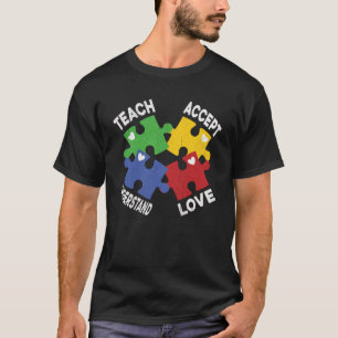 T-shirt Sensibilisation sur l'autisme Apprendre Accepter C