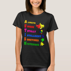 T-shirt Sensibilisation sur l'autisme Autisme Acronyme Puz