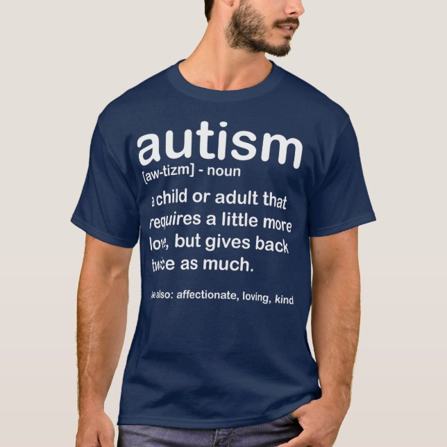 T-shirt Sensibilisation sur l'autisme Autisme Définition P (Devant)