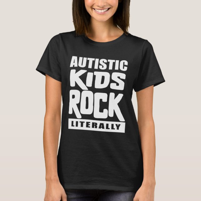 T-shirt Sensibilisation sur l'autisme Autistique Kids Rock (Devant)
