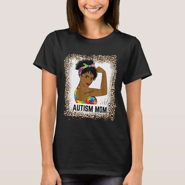 T-shirt Sensibilisation sur l'autisme blanchie Strong Mama (Devant)