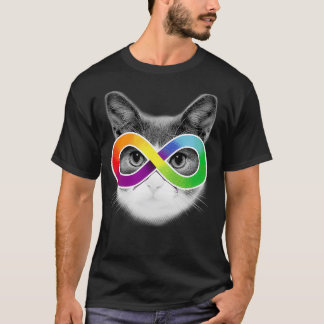 T-shirt Sensibilisation sur l'autisme Chat portant Infinit