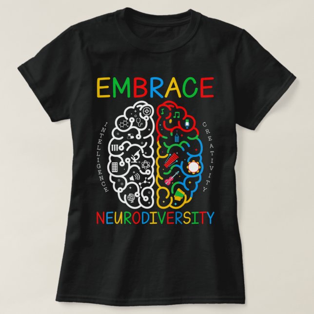 T-shirt Sensibilisation sur l'autisme Chemise Embrasser la (Design devant)