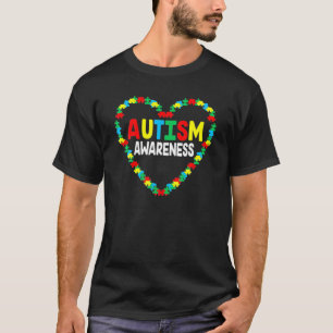 T-shirt Sensibilisation sur l'autisme Coeur Puzzle Pièce S