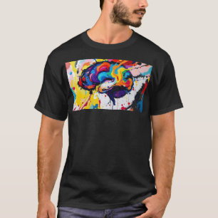 T-shirt Sensibilisation sur l'autisme colorée de peinture 